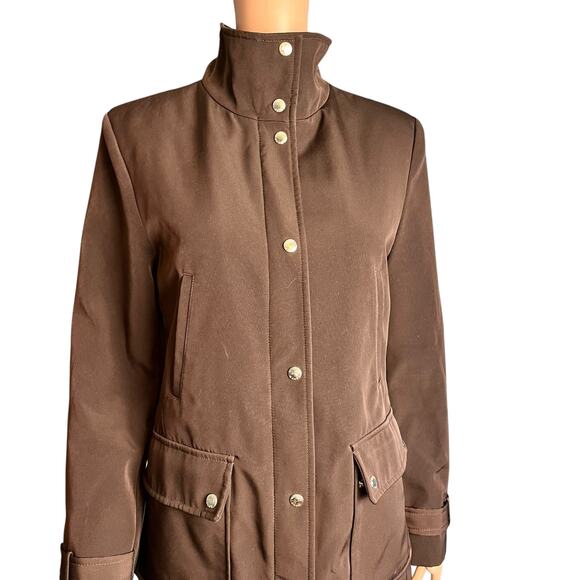 Michael Michael Kors Soft Shell Coat Medium Quilted Lower Lining Preppy Slinky - Picture 3 of 7